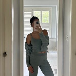 Abercrombie & Fitch Ribbed Knit Tank and Cardigan Set